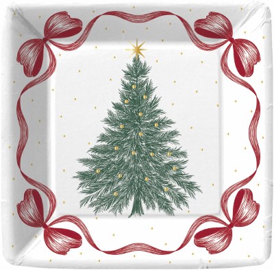 Pack of Eight 7" Sq Good Tidings Plates
