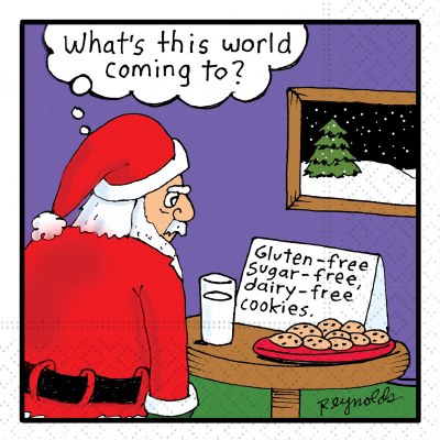 5" Sq Santa Cookies Beverage Napkins