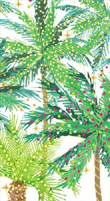 8" x 5" Palms With Lights Guest Towels