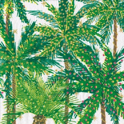 6.5" Sq Palms With Lights Lunch Napkins