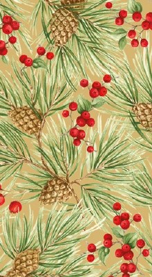 8" x 5" Pine Berry Gold Guest Towels