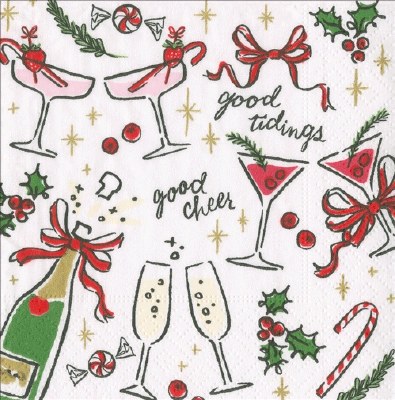 5" Sq Let's Be Merry Beverage Napkins