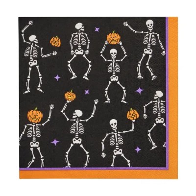 5" Square Halloween Skeleton Beverage Napkins