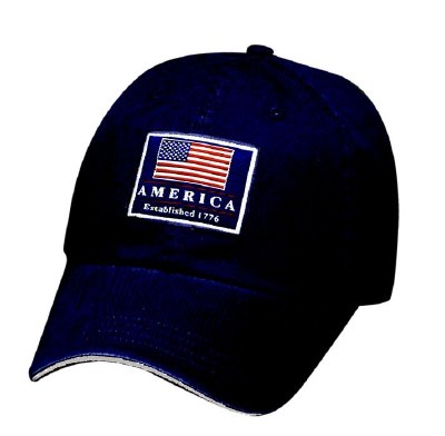Navy and Putty White America Baseball Cap