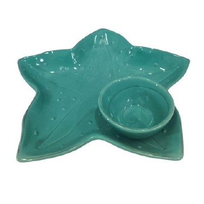 10" Green Starfish Chip & Dip