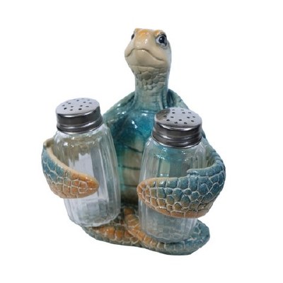5" Blue Turtle Salt & Pepper Shaker Holder