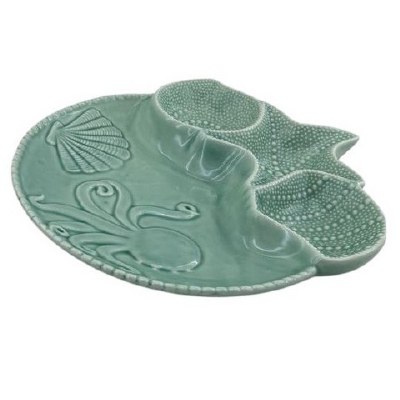 11" Green Sealife Chip & Dip