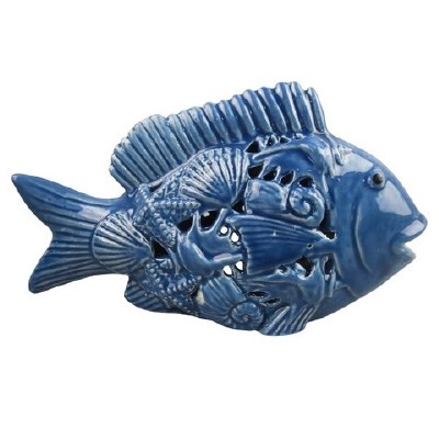 10" LED Blue Ceramic Fish