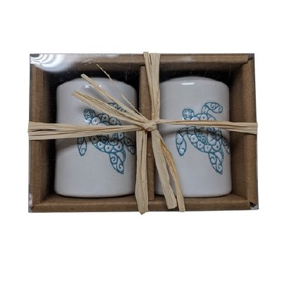 3" Blue and White Turtle Salt & Pepper Shakers