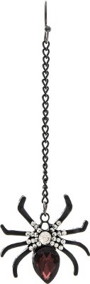 Black Spider on a Chain Dangle Earrings