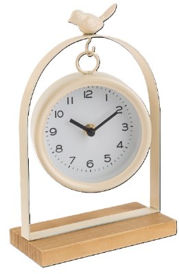 10" Beige Bird Sitting Clock