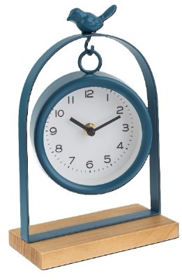 10" Dark Blue Bird Sitting Clock