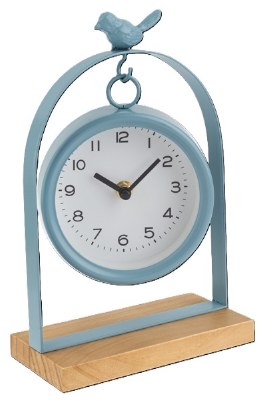 10" Light Blue Bird Sitting Clock