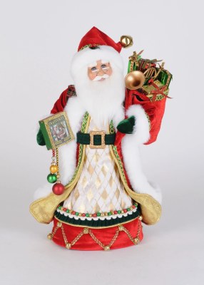 20" Red and Gold Story Teller Santa Claus Statue