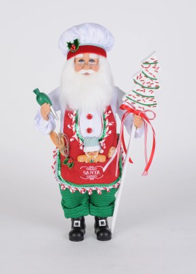17" Santa Claus Holding a Cookie Tree Statue