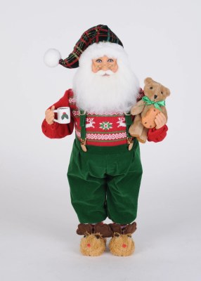 18" Red and Green Cozy Santa Statue