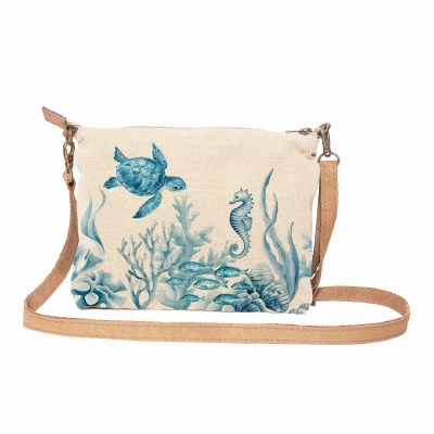 10" Sea Wonders Coastal Sling Purse