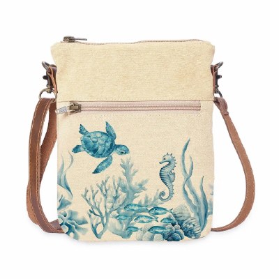 9" x 8" Sea Wonders Coastal Slim Sling Purse