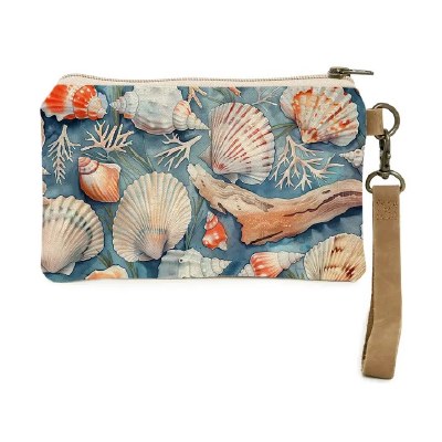 5" x 8" Multicolored Seashells Coastal Wristlet