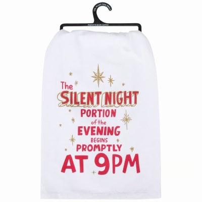 28" Sq "Silent Night 9PM" Kitchen Towel
