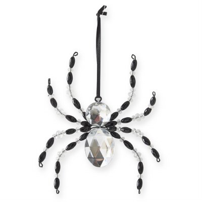 5" Clear and Black Spider Ornament