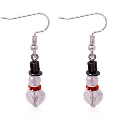 Snowman Bead Earrings