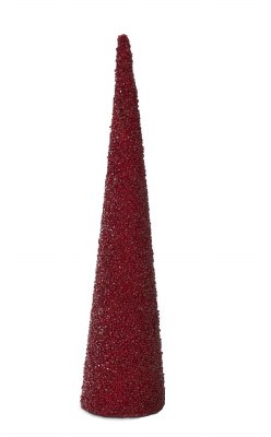 23" Red Beaded Cone Tree