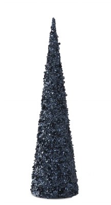 24" Dark Blue Beaded Cone Tree