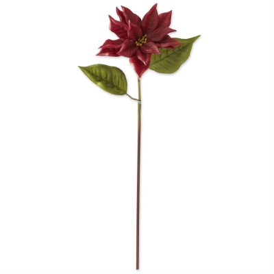 18" Burgundy Poinsettia Stem