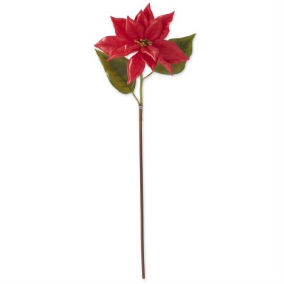 18" Red Poinsettia Stem