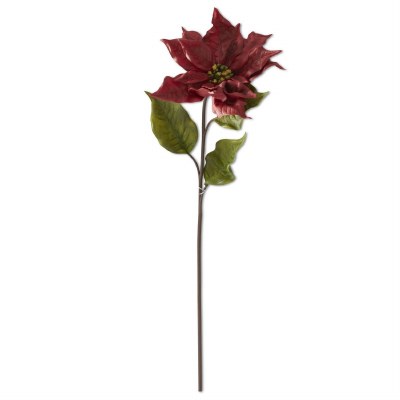 27" Burgundy Poinsettia Stem