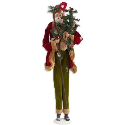 38" Red and Green Santa With Tree
