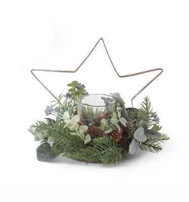 8.5" Star Votive Mixed Pine Centerpiece
