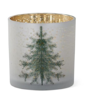 6" x 6" Green Tree Frost Votive Glass