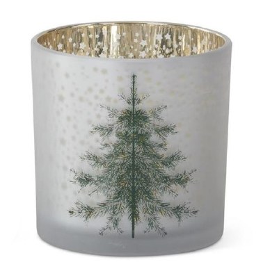 4.75" x 4.75" Green Tree Frost Votive Glass