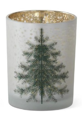 5" x 4" Green Tree Frost Votive Glass