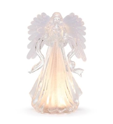11" LED Clear Angel With Lit Wings