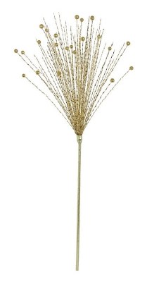 30" Gold Beaded Spiral Grass Spray