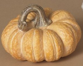 4" Light Orange Polyresin Pumpkin Figurine