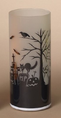 8" LED White Halloween Scene Cylinder