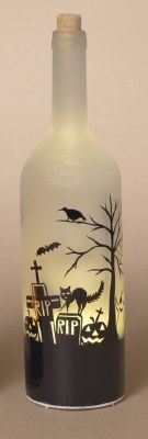 13" LED White Halloween Scene Bottle