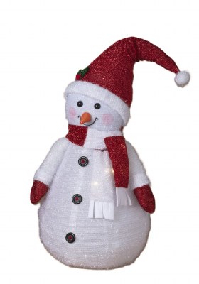 48" LED Collapsable Snowman Statue