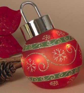 4" LED Red and Green Ornament Light