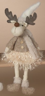11" Beige Girl Moose Plush