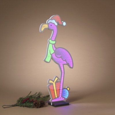 30" LED Christmas Flamingo Infinity Light