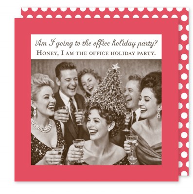 5" Square "Am I Going To The Holiday Office Party?" Beverage Napkins