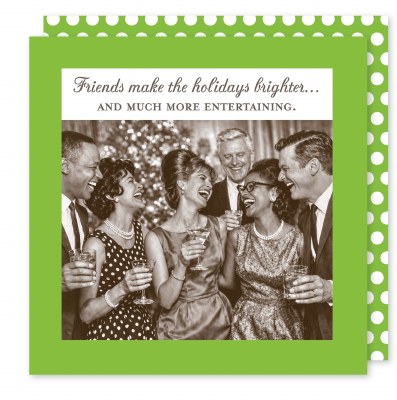 5" Square "Friends Make The Holidays Brighter" Beverage Napkins