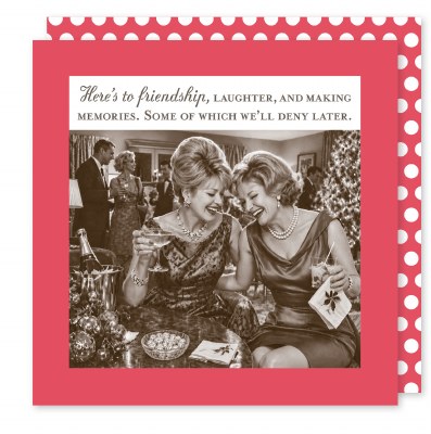 5" Square "Here's To Friendship" Beverage Napkins