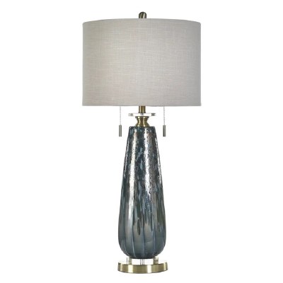 35" Two-toned Double Pull Glass Table Lamp