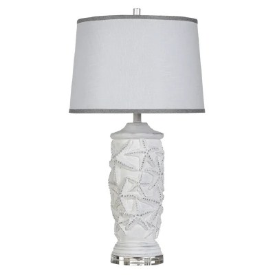 32" White and Gray Starfish Table Lamp